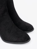 Stivaletti neri in suede con tacco a blocco