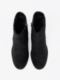 Stivaletti neri in suede con tacco a blocco