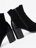Stivaletti neri in suede con tacco alto