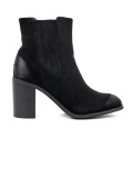 Stivaletti neri in suede con tacco alto