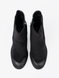 Stivaletti neri in suede con tacco alto