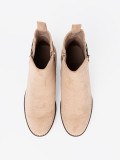 Stivaletti beige su comodo tacco basso