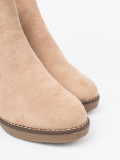Stivaletti beige su comodo tacco basso
