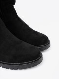 Stivaletti neri con gambale arricciato e zip