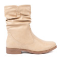 Stivaletti beige comodi con arricciature