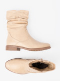 Stivaletti beige comodi con arricciature