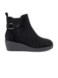 Stivaletti neri in suede con inserto elastico