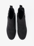 Stivaletti neri in suede con inserto elastico