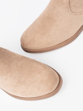 Stivaletti beige con gambale arricciato
