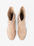 Stivaletti beige con gambale arricciato