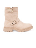 Stivaletti beige eleganti con fibbie decorative
