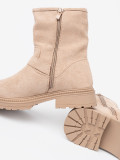 Stivaletti beige eleganti con fibbie decorative