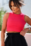 Crop Top Rosa con Spalline Larghe