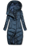 Giacca invernale blu scuro con colletto alto