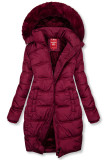 Giacca invernale bordeaux con design trapuntato