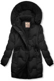 Giacca invernale nera per bambini con cappuccio
