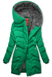 Giacca invernale trapuntata verde con peluche