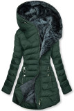 Giacca verde scuro trapuntata con fodera in peluche