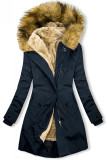 Parka blu scuro per autunno/inverno con fodera rimovibile
