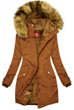 Parka invernale marrone con peluche marrone