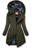 Giacca invernale kaki con peluche grigio