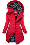 Giacca invernale rossa con peluche grigio