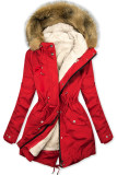 Parka invernale rosso/crema con fodera removibile