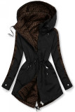 Parka doppia faccia con fantasia nero/marrone