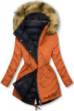 Parka invernale doppia faccia mattone/blu