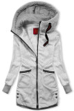 Felpa grigia con cappuccio in maglia grigia