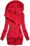 Felpa rossa estesa con zip