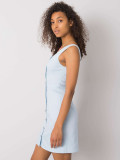 Vestito blu chiaro con bottoni