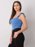 Top in cotone blu scuro