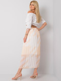 Gonna plissettata beige con motivo