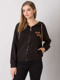Felpa nera con zip e cappuccio