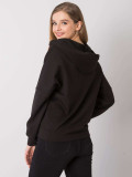 Felpa nera con zip e cappuccio