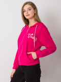 Felpa rosa con cappuccio e zip