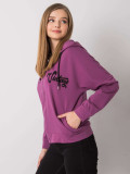 Felpa viola con zip e cappuccio