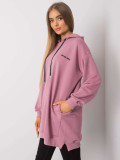 Felpa rosa da donna con cappuccio