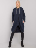 Felpa donna blu navy con zip