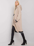 Felpa beige da donna con zip