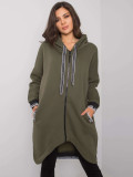 Felpa khaki da donna con zip