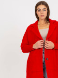 Cappotto rosso da donna in alpaca con tasche Eveline