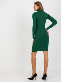 Abito aderente in maglia verde scuro con viscosa