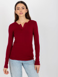 Blusa Bordeaux in Viscosa con Scollo a V