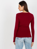 Blusa Bordeaux in Viscosa con Scollo a V