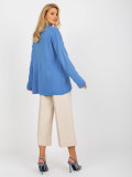 Plavi dugi oversize pulover s ovratnikom RUE PARIS