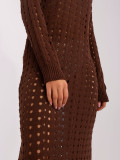 Abito maxi in maglia marrone scuro
