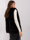 Gilet nero in pelliccia sintetica con fodera