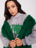 Gilet in pelliccia verde scuro da donna